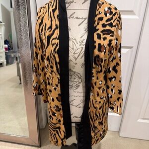 IMAN Black and Gold Label Apparel Animal Print Blazer-Reversible can be black!